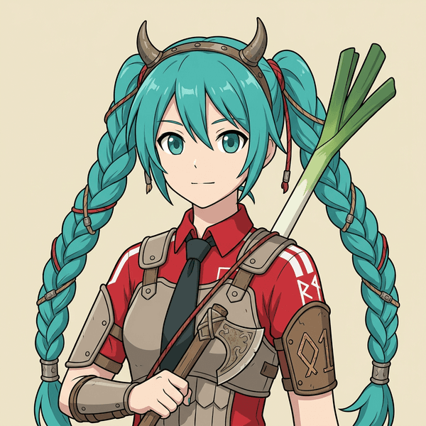 Hatsune Miku redrawn in the Norway World Cup kit
